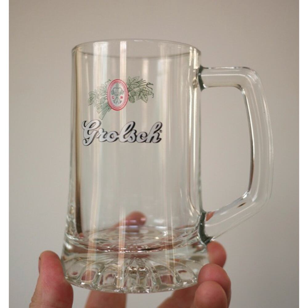 NEW Set Lot 12 Vintage GROLSCH Glass Dutch Beer Steins Mugs Bar Tankards Italy